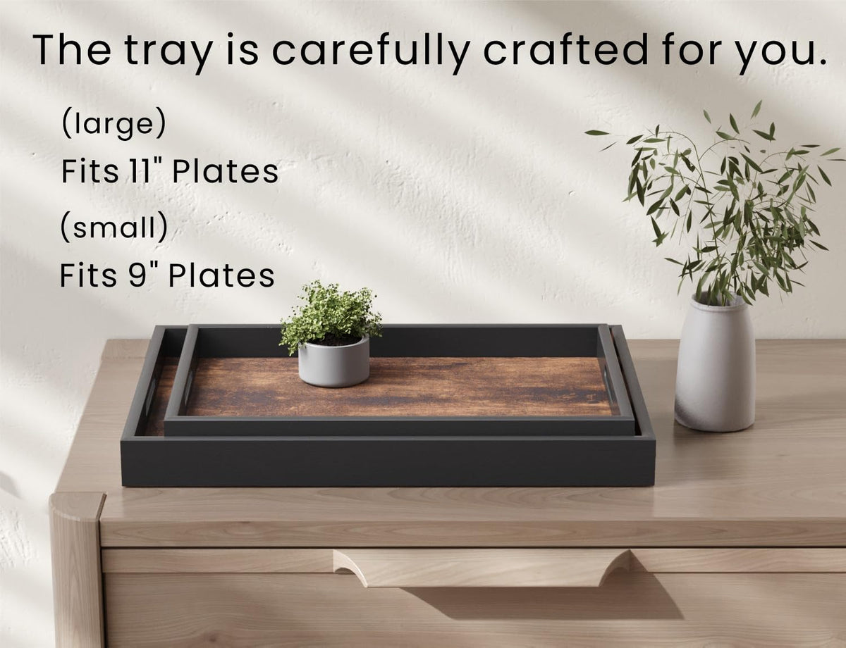 Fibogollo wooden tray surface resists stains and is easy to wipe