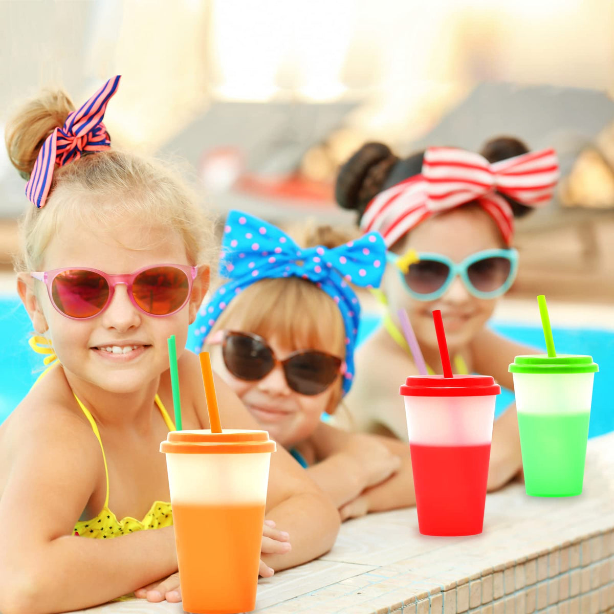 FIEKEICC colorfully hued party cups brighten picnics, beaches, and celebrations
