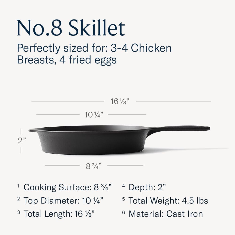Field Company pre-seasoned skillet with grapeseed oil coating ready to use