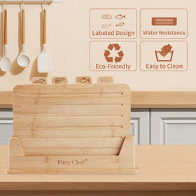 Fiery Chef icon-labeled boards for clear task separation
