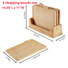Fiery Chef cutting boards with food icons help separate meats, fish, and produce.