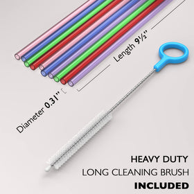Fiesta First heavy-duty long-straw cleaning brush included for thorough cleaning.