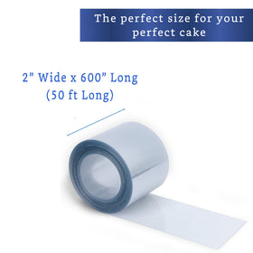 Fiesta Wraps acetate roll crystal-clear edge enhances smooth cake sides.