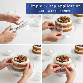 Fiesta Wraps tall layer cake wrap fits stacked desserts securely.