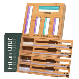 FifanQiQi 9-in-1 storage bag organizer neatly arranged in a drawer for clutter-free storage.