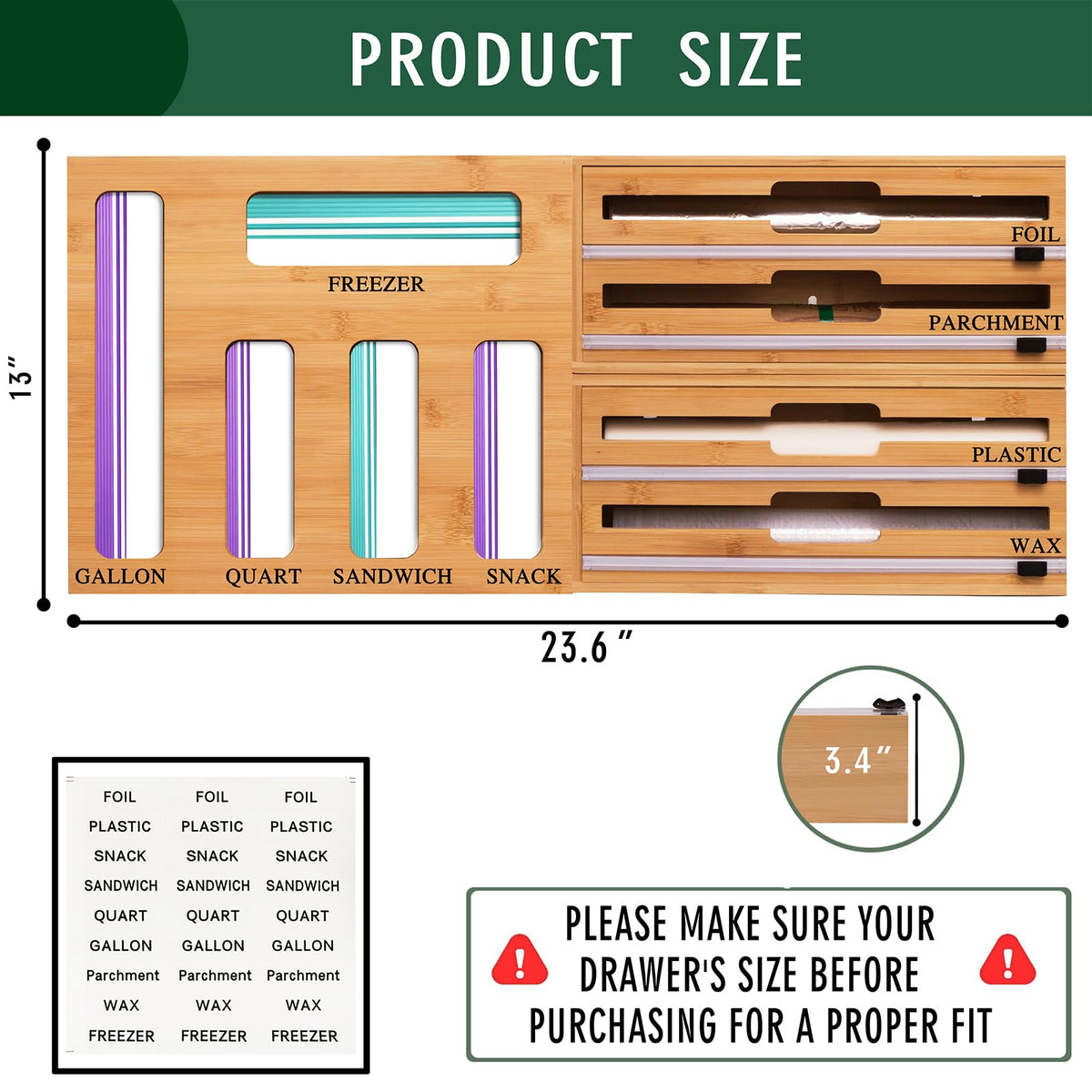 FifanQiQi plastic wrap dispenser with built-in cutter for precise, easy cuts.