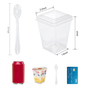 FIFWVGP 50-pack 5oz dessert cups with lids protect and refrigerate treats
