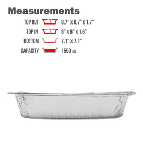 Fig & Leaf disposable baking pan close-up for mess-free takeout serving.