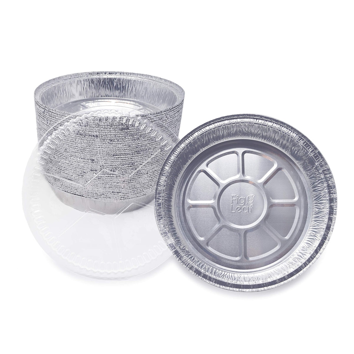 Fig & Leaf foil pan lid with clear dome for visible contents