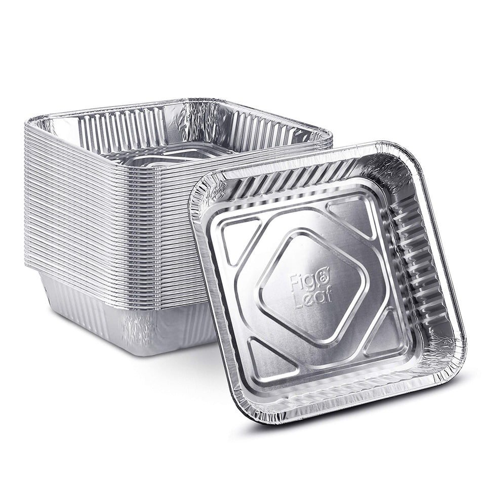 Fig & Leaf 50-pack 8x8 square baking pans offer even heating for consistent results.