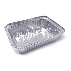 Fig & Leaf heavy duty aluminum takeout pans with secure lids for transport.