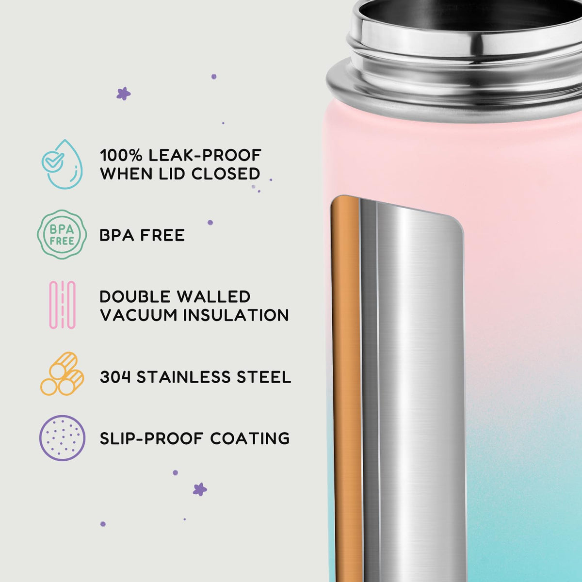 Fijinhom 12oz insulated stainless bottle demonstrates all-day temperature control
