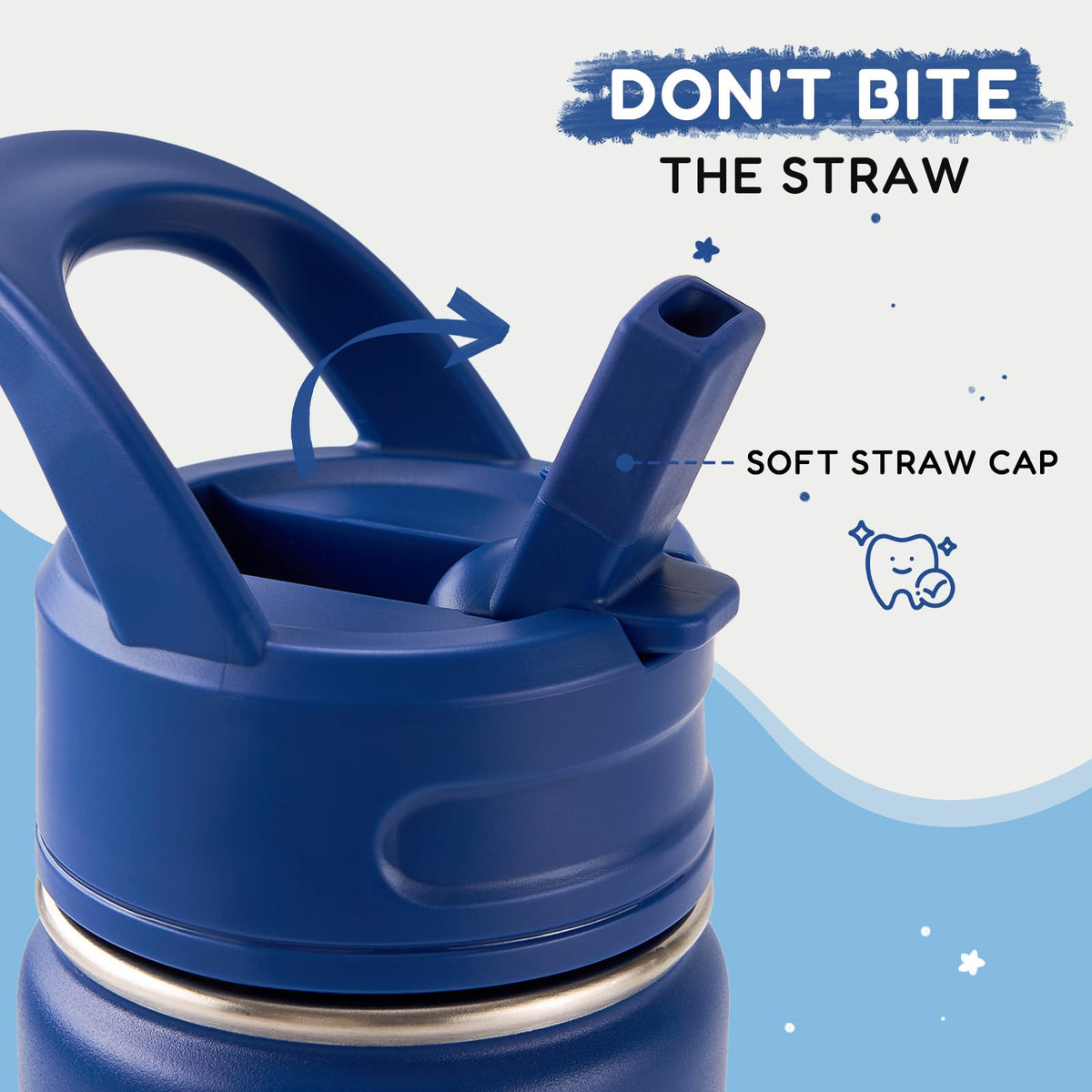 Fijinhom kids bottle with straw promotes easy sipping for little hands.