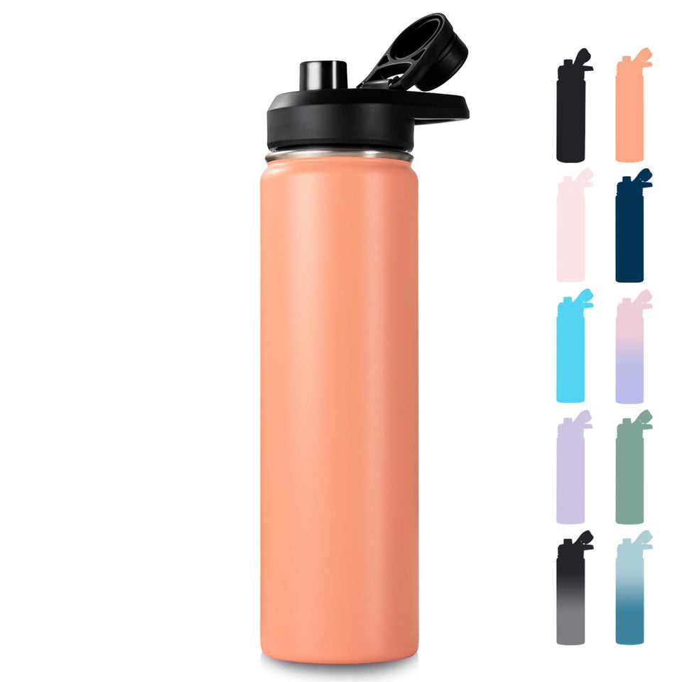 Fijinhom 24 oz coral bottle with handle for easy carry and travel use.