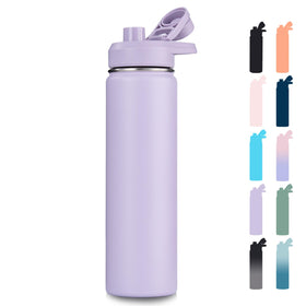 Fijinhom 24 oz insulated bottle in purple with handle keeps drinks cold or hot on the go.