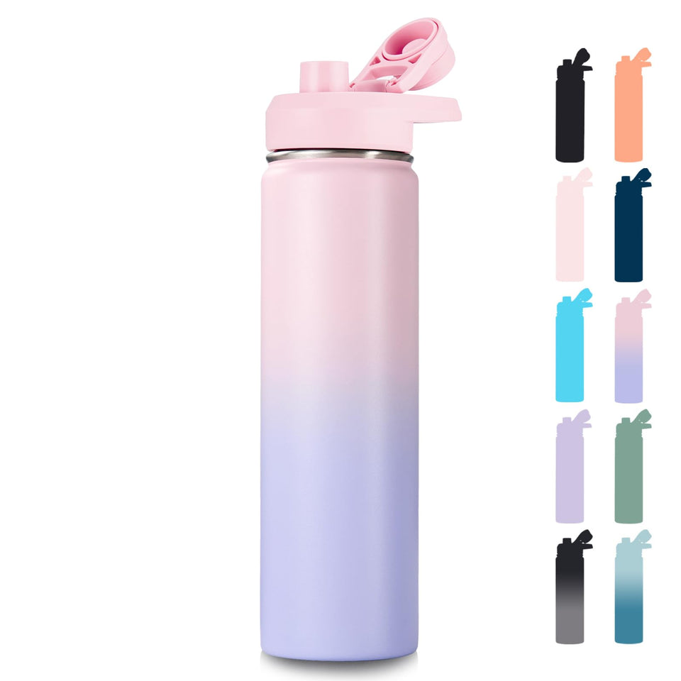 Fijinhom 24oz insulated bottle with handle for easy carrying on the go.