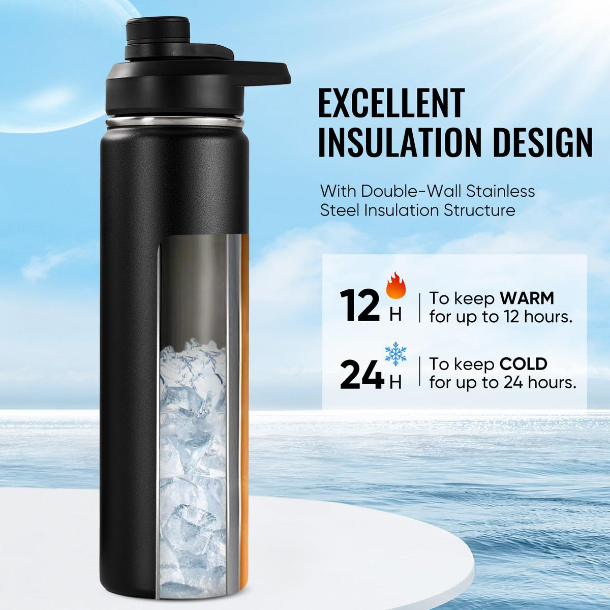 Fijinhom Coastal Fade bottle side view highlighting sleek insulation