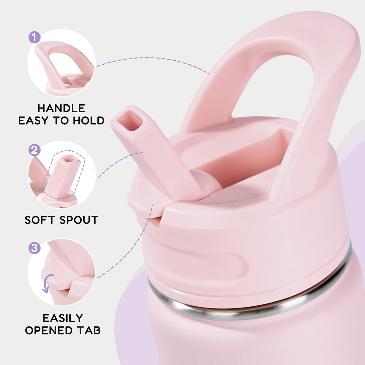 Fijinhom ergonomic cap for easy sipping and comfortable handling.