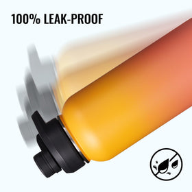 Fijinhom flip-top lid enables one-handed use and prevents leaks.