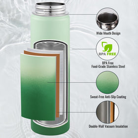 Fijinhom Jungle Fade bottle wide mouth facilitates easy filling, cleaning, and ice cube fit.
