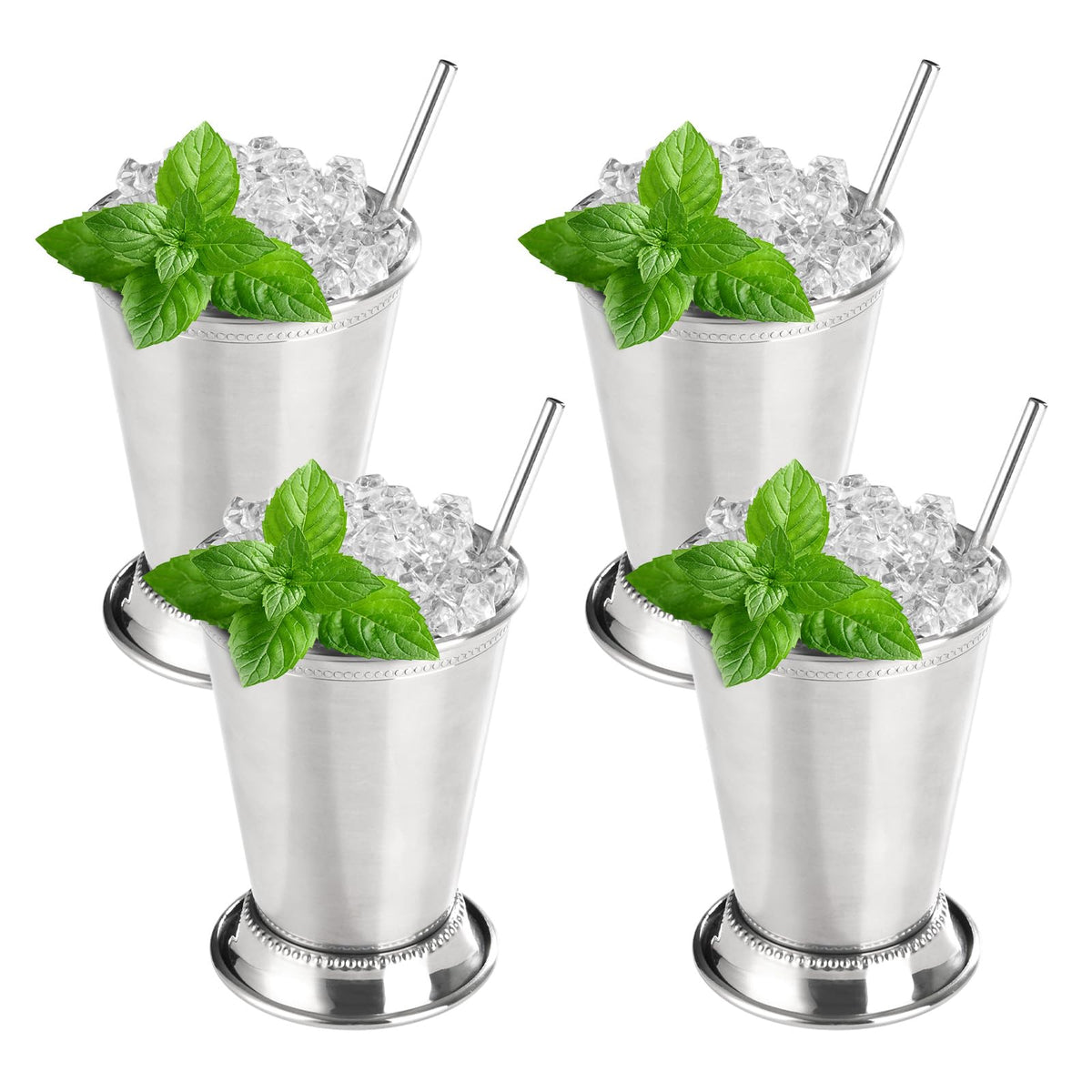 Fijinhom mint julep cup rim-beaded highlights durable stainless steel for classic cocktails