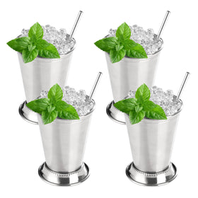 Fijinhom mint julep cup rim-beaded highlights durable stainless steel for classic cocktails