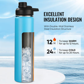 Fijinhom Monster Blue bottle handle for easy carrying on workouts and hikes