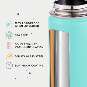 Fijinhom vacuum insulated bottle maintains beverage temperature during play.