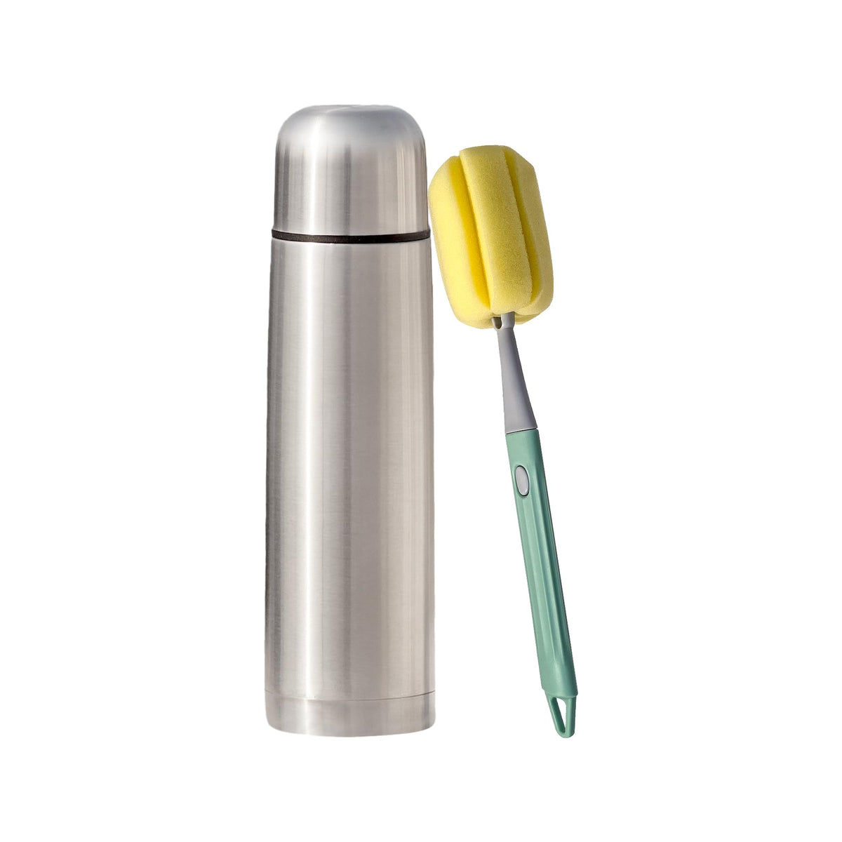Fijoo stainless steel thermo, front view, durable daily use
