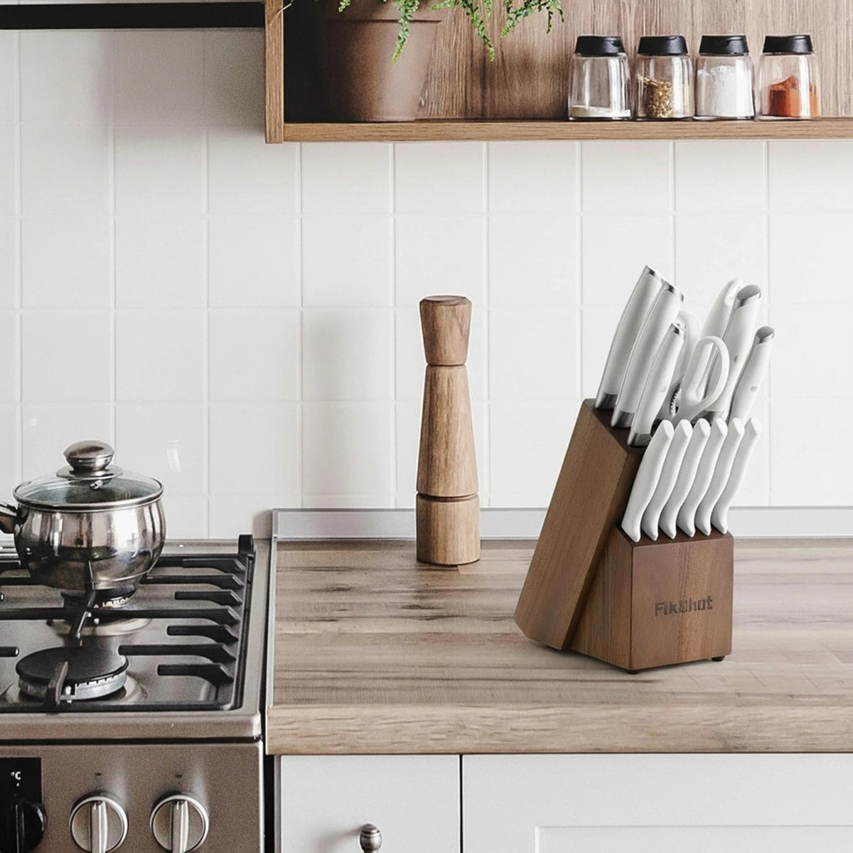FikShot 8-inch chef knife designed for precise, effortless slicing.