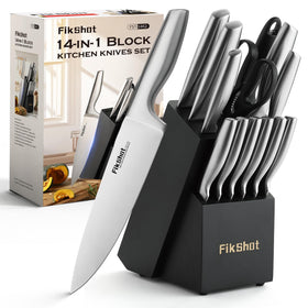 FikShot kitchen knife block with blades organized for quick meal prep.