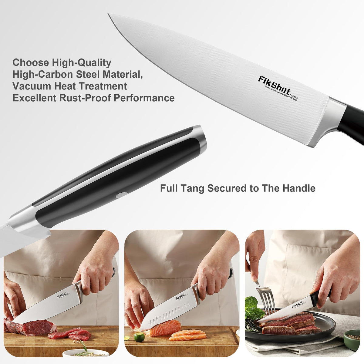 FikShot 5-inch utility knife for small prep tasks and cheese.