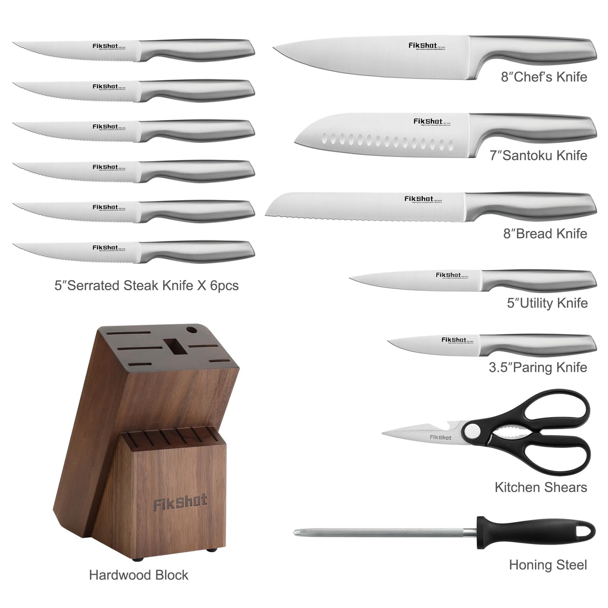 Built-in knife sharpener helps refresh edges between uses.