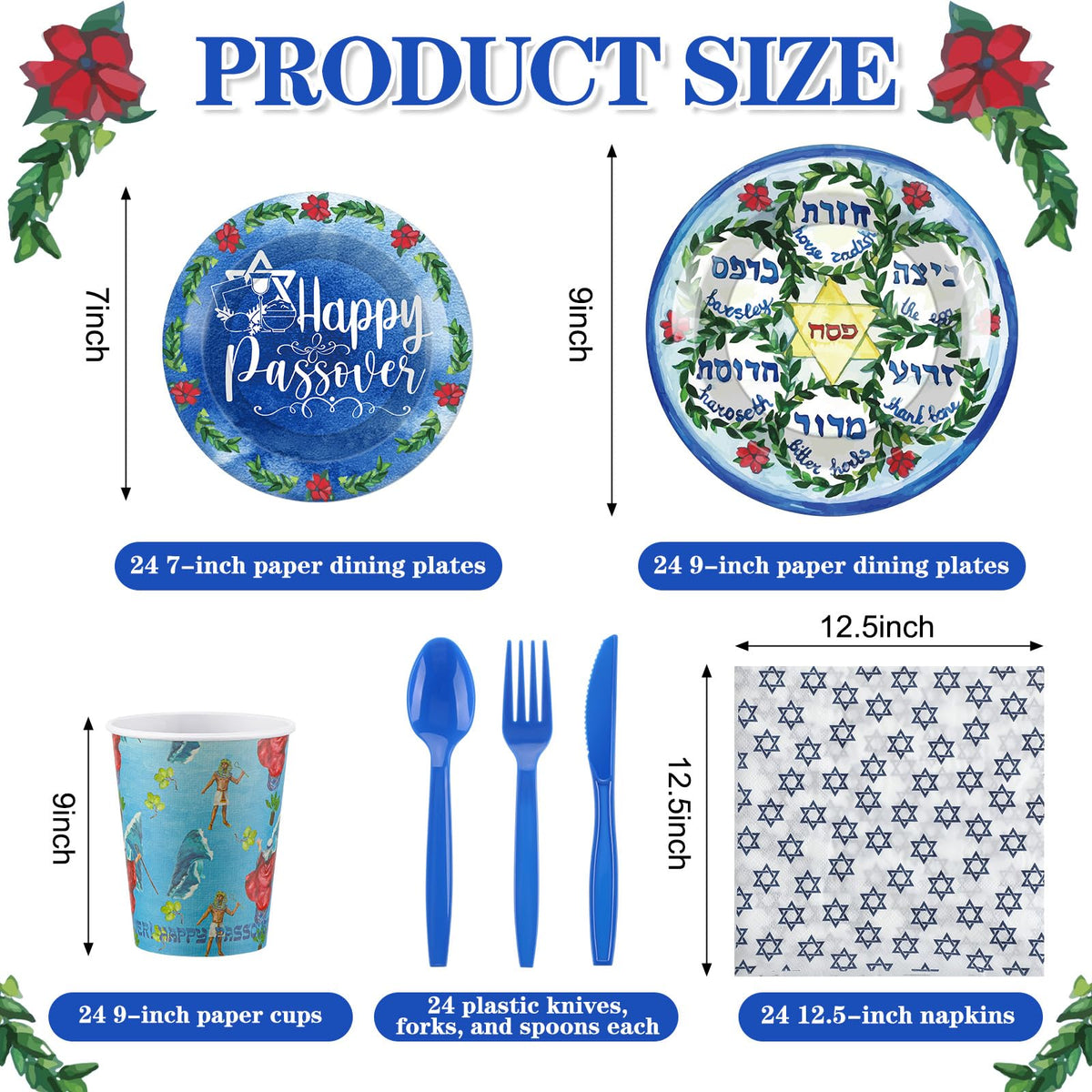 FillTouch 7-inch plates arranged to separate courses for a Passover meal