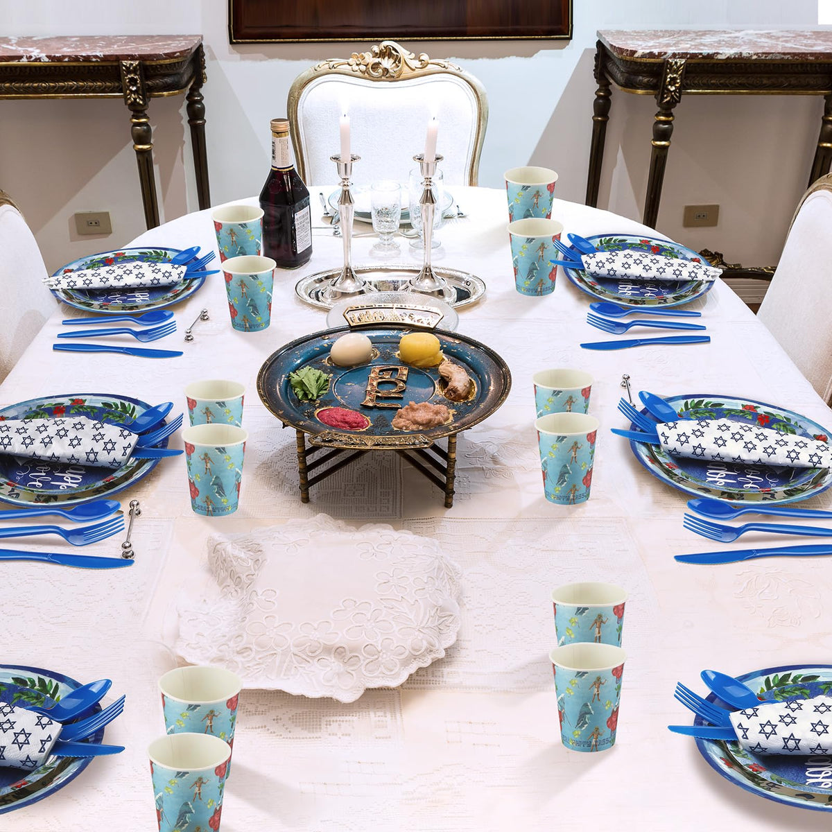 FillTouch 9-ounce cups ready for drinks at Seder nights