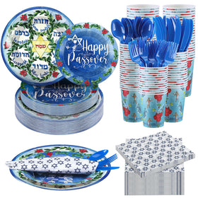 FillTouch 168-piece Passover tableware set laid out for 24 guests — ideal for seamless hosting
