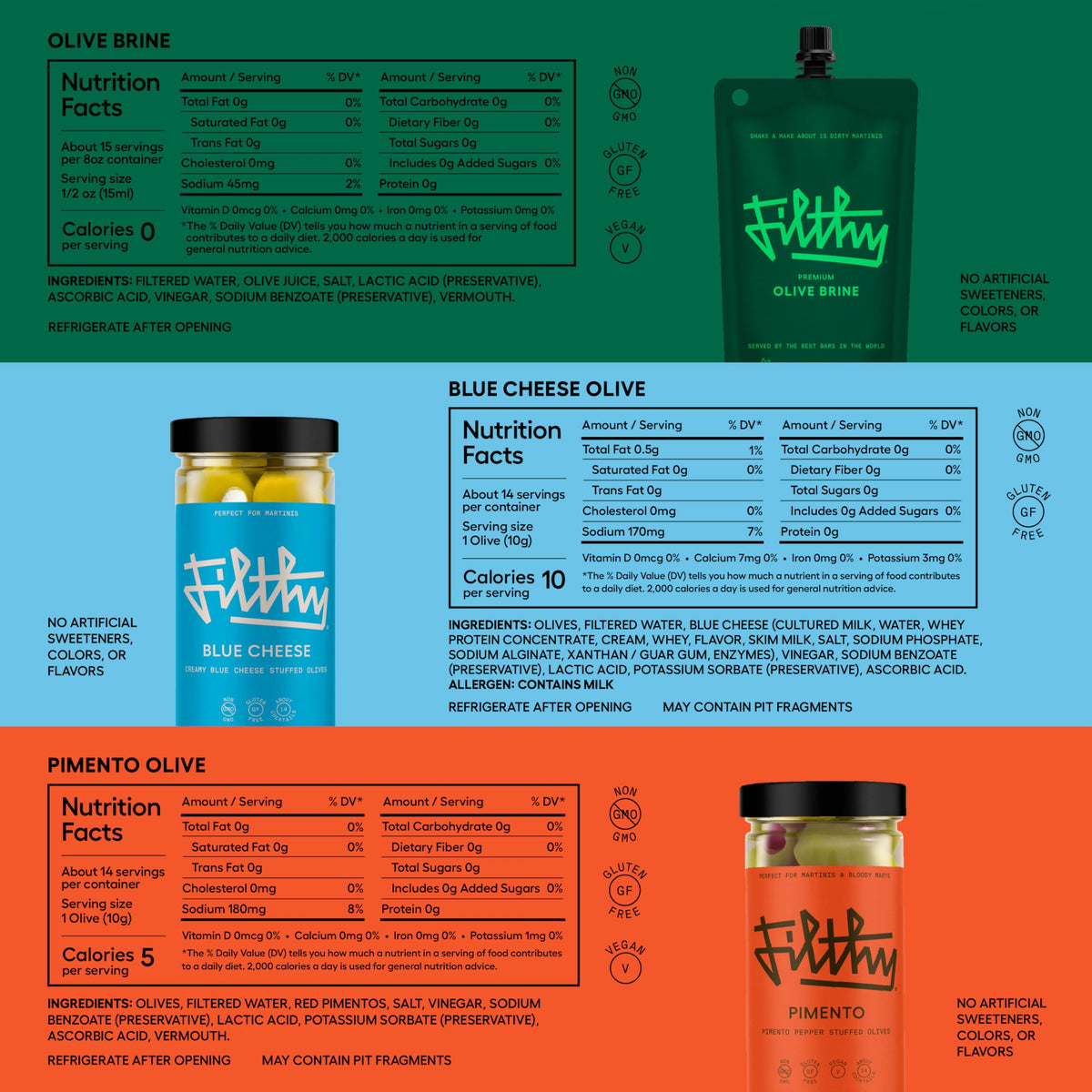 Filthy Food Filthy Martini Kit packaging designed for freshness and easy storage