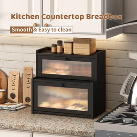 FILWH bread box frosted glass allows quick content check