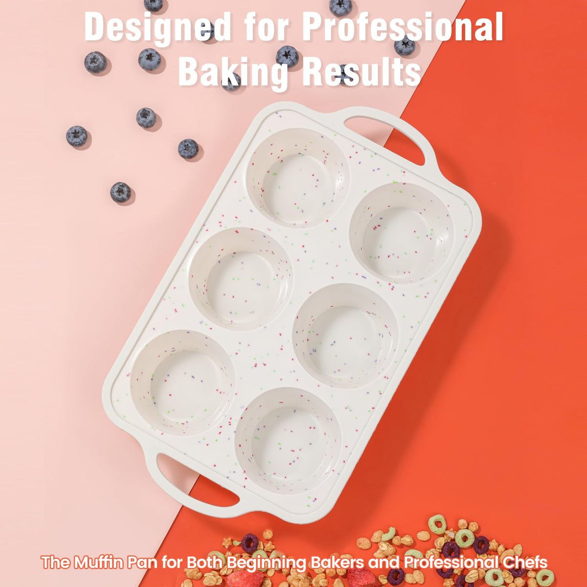 Fimary jumbo muffin pan 6-cup setup ready for batch baking