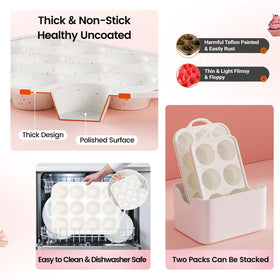 Fimary 12-cup pan, easy storage and flexible for tight spaces.