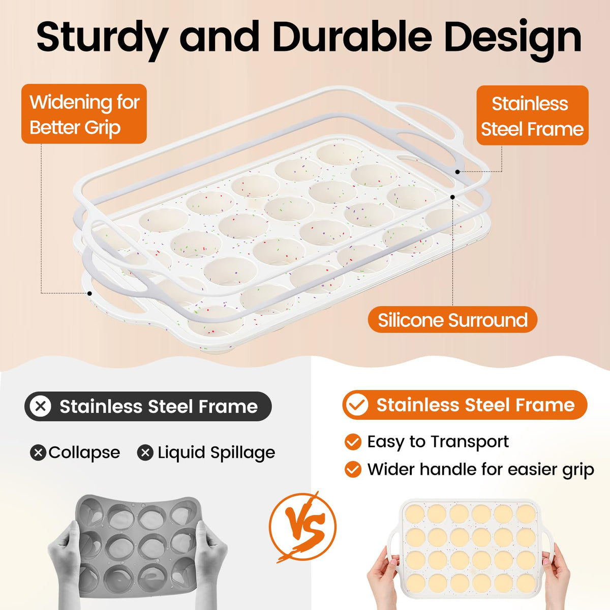 Fimary pans in use for mini quiches and egg bites, showcasing versatility.