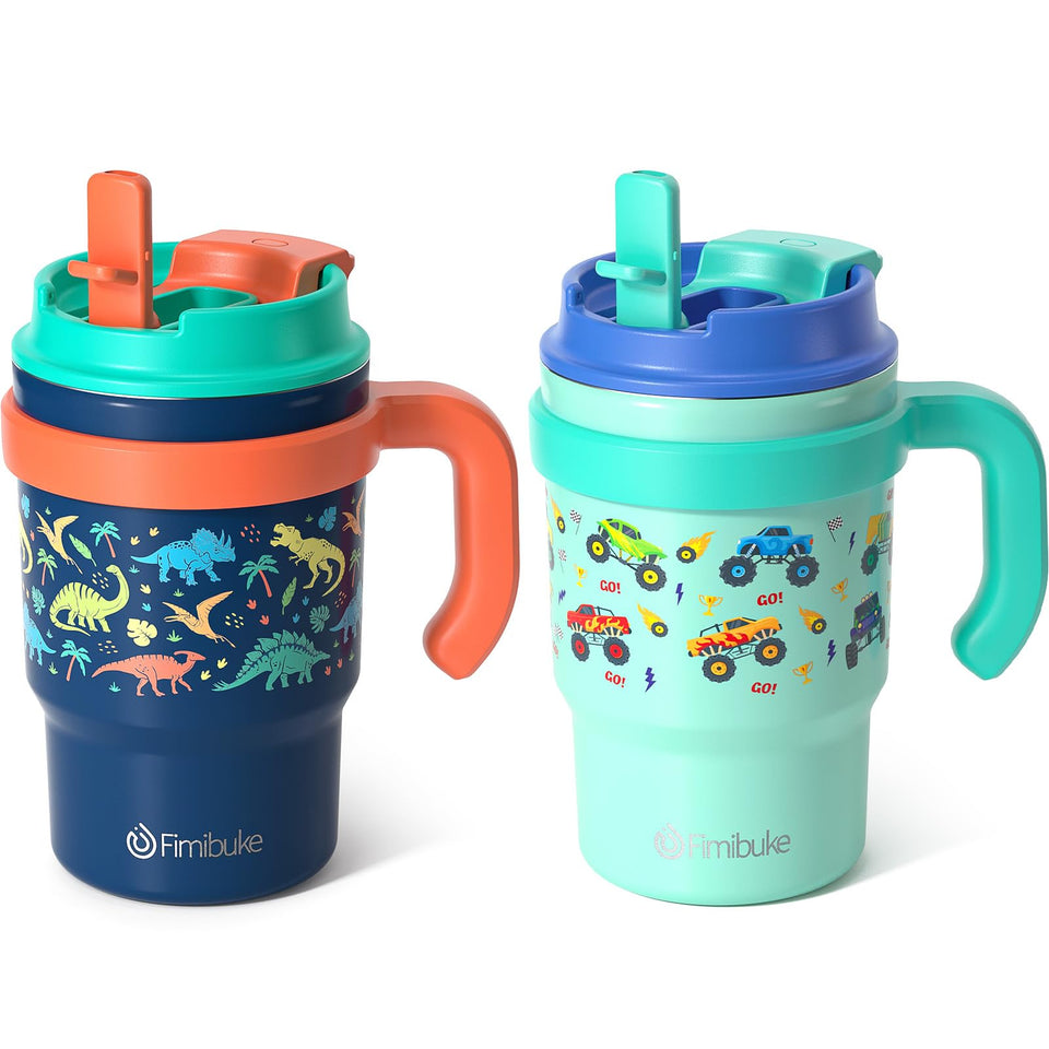 Fimibuke 16oz kids tumbler with handle for easy grasp and on-the-go hydration.