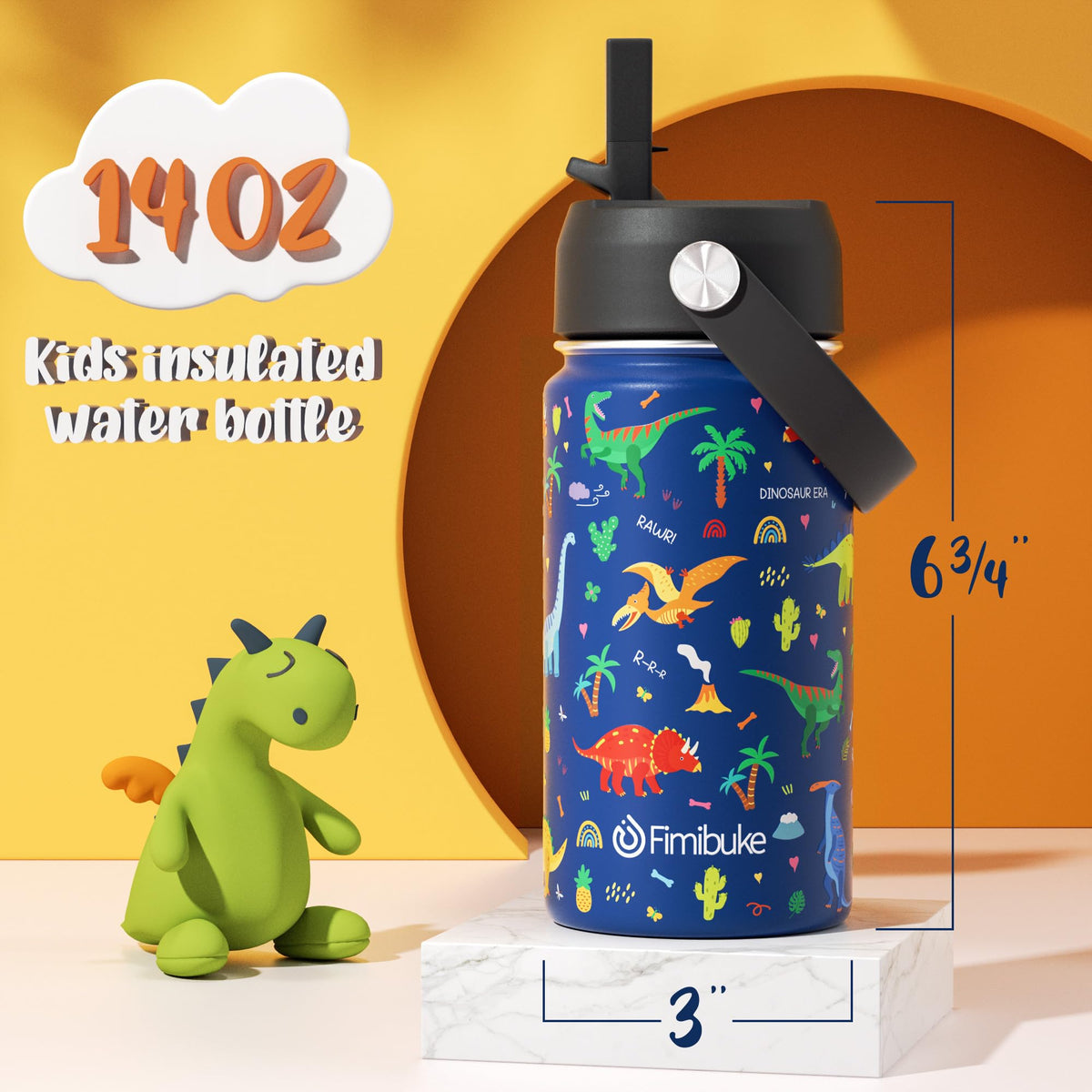 Fimibuke BPA-free stainless steel kid bottle close-up for safety and durability