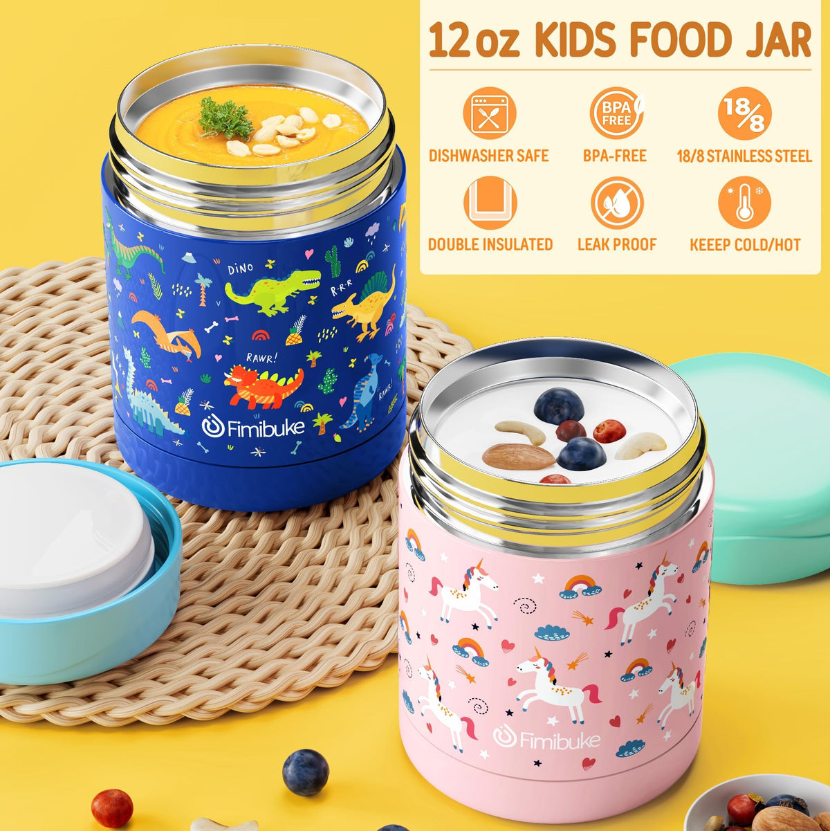 Fimibuke cartoon pattern design adds appeal to kids’ lunches.