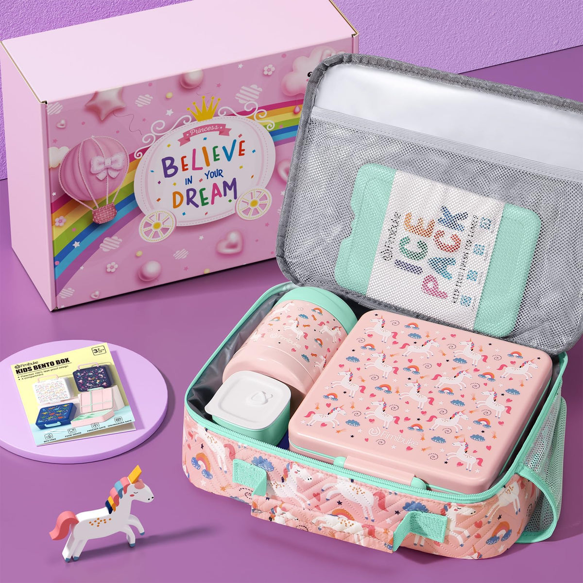 Fimibuke insulated kid’s lunch bag maintains freshness throughout the day.
