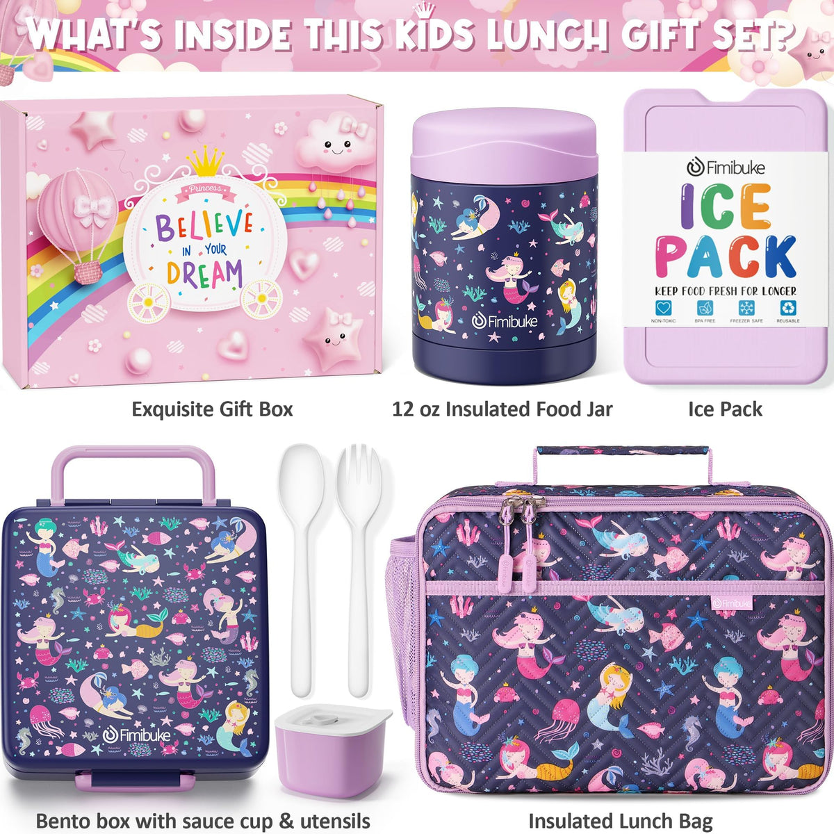 Fimibuke insulated lunch bag preserves freshness for all-day meals.