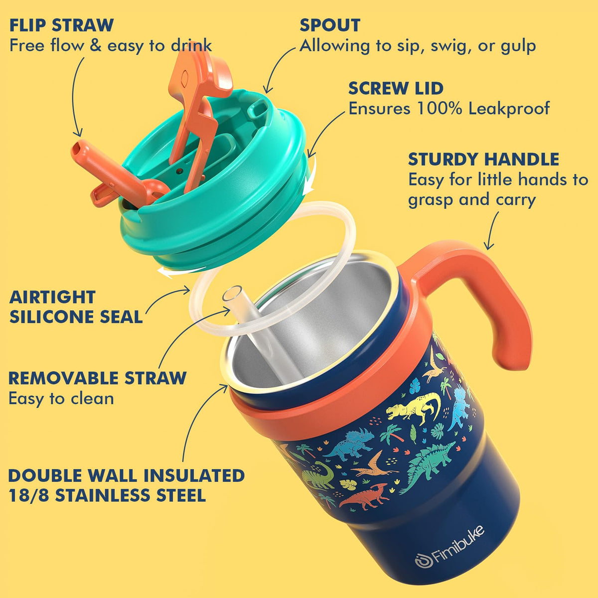 Fimibuke kid-friendly handle supports small hands during travel and play.