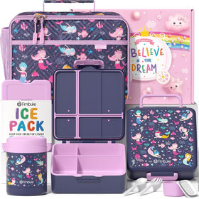 Fimibuke kids' bento lunch box with 4 compartments keeps meals organized at school.