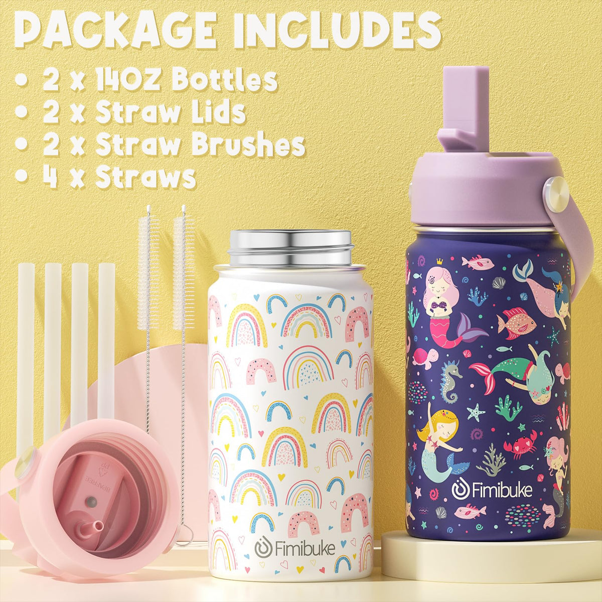 Fimibuke 2-pack view showcases two vibrant bottles for family use.