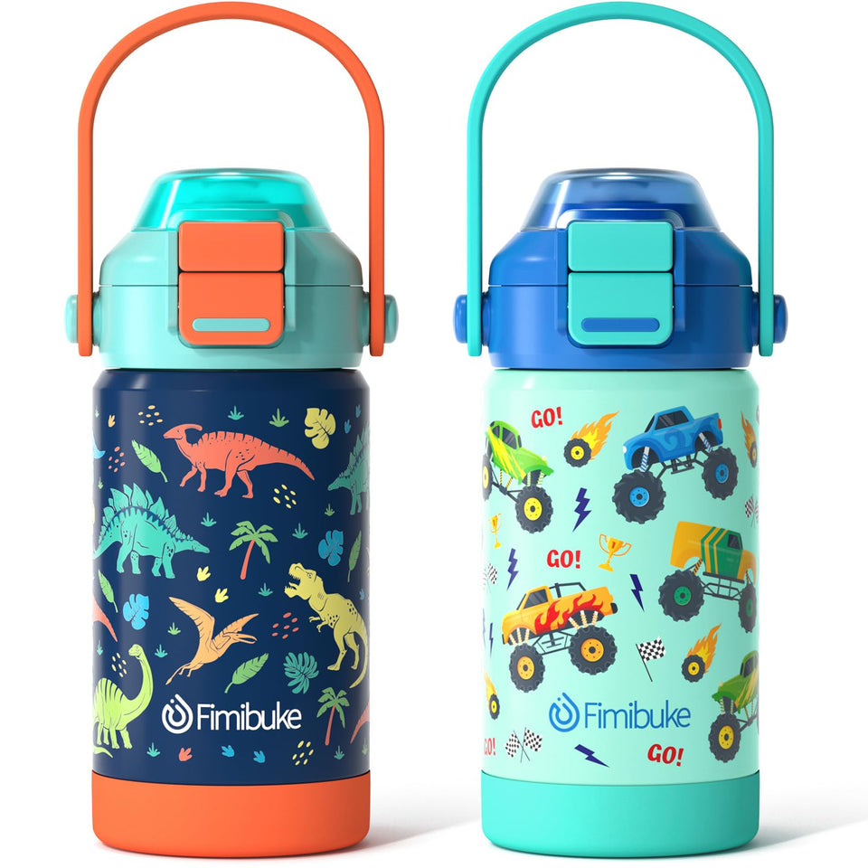 Fimibuke kids bottle with pop-open straw for easy sipping at school